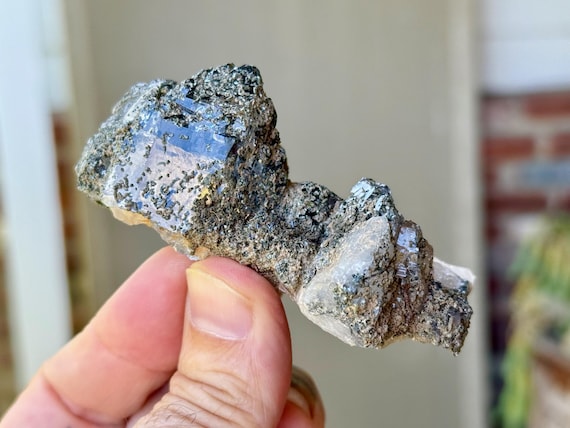Himalayan Quartz with Green Chlorite, Self-Standing, 121g, New Find, High Altitude Quartz, Heart Healer, Purification, India T138