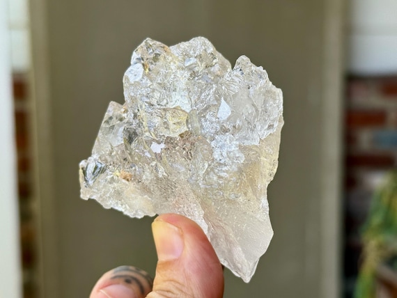 Ice Quartz, Self-Standing & Hydrothermally Etched, 193g, Spiritual Transformation and Evolution, Diamantina, Minas Gerais, Brazil W996