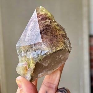 Purple Lodolite Quartz with Yellow Sulfite, Self-Standing, 291g, New Find, Highest Quality, Corinto, Minas Gerais, Brazil W763