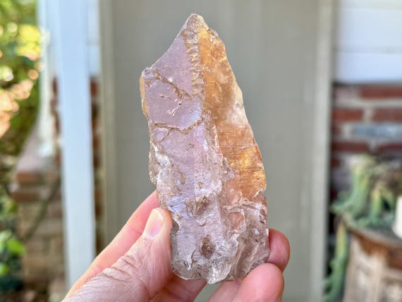 Ancient Sage Quartz, Tangerine Dissolution Crystal, Hydrothermally Etched, 257g, Spiritual Transformation & Evolution, Para, Brazil W685