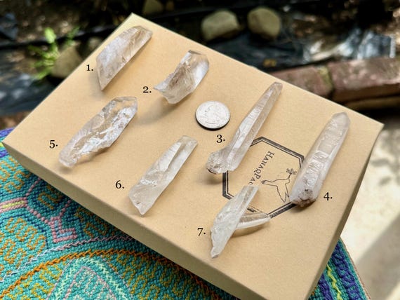 Lemurian Quartz with White Kaolinite Inclusions, Choose ONE of Seven, Old Find, Serra do Cabral, Minas Gerais, Brazil S450