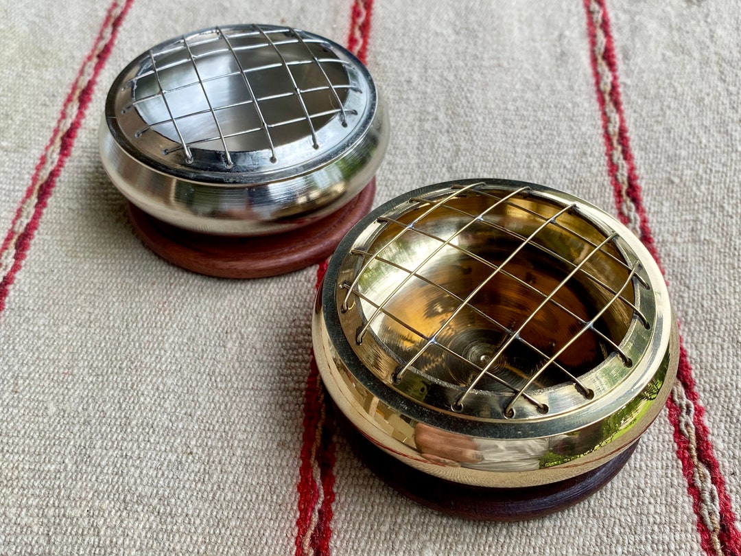 Incense Burner for Charcoal and Resin Incense, Brass Incense Holder for Charcoal Discs, Incense