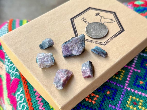 Paraiba Tourmaline Lot, 6 pcs (18g), Bicolor Blue & Pink, Rio Grande Del Norte, Brazil A290