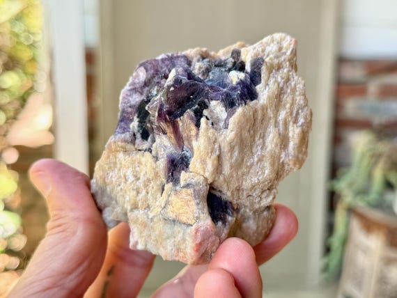 Purple Lepidolite & Feldspar, Unicorn Stone, 292g, Heart Chakra, Coronel Murta, Minas Gerais, Brazil V449