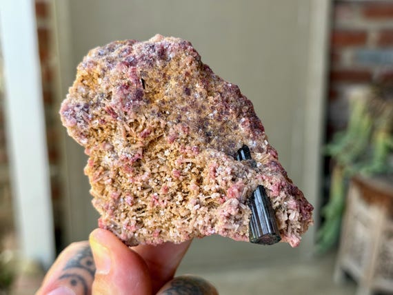 Lepidolite with Bicolor Pink & Blue Tourmaline, Unicorn Stone, 190g, Agua Branca, São Jose da Safira, Minas Gerais, Brazil W821