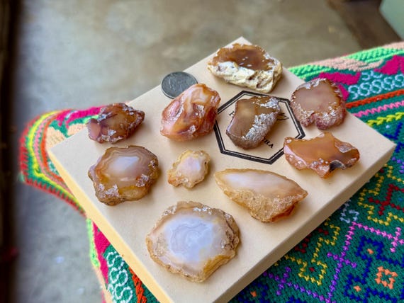 Carnelian Agate Lot, Semi-polished, 10 Pcs, Stimulating Energy & Empowerment, Java, Indonesia WS258