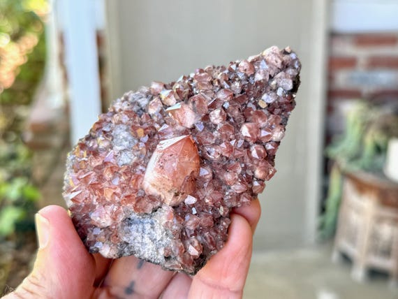 Red Hematite & Lithium Phantom Quartz, 232g, New Find, Energetic Balance and Relaxation, Minas Gerais, Brazil W640