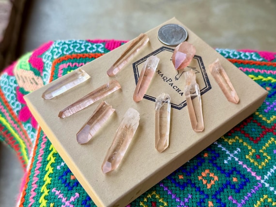 Tangerose Lemurian Quartz Lot, 10 pcs, New Find, Stimulating Energy, Sacral Chakra, Minas Gerais, Brazil B247