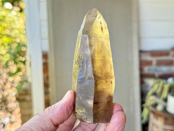 Pele's Dream Lemurian Citrine, 264g, Rare Find, Smoky Citrine Lemurian Quartz for Shadow Work, Cristalina, Goias, Brazil W463