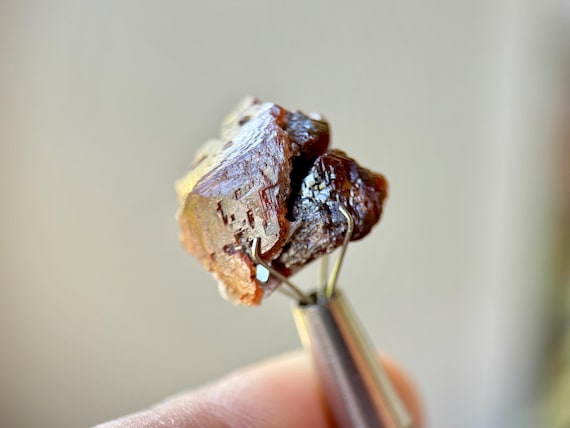 Spessartine Garnet, Naturally Etched, 5.3g, Rare Find, Red Garnet for Root & Heart Chakra, Stimulating Energy, Pakistan R479