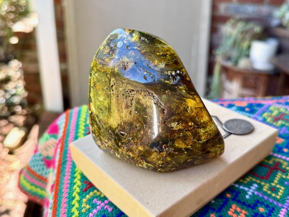 Green Copal Amber, Fossilized Plant Matter, 264g, Rare Find, Cycle of Life, Ancient Wisdom, Cimitarra, Colombia V294