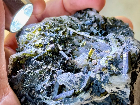 Dark Green Tourmaline in Cleavelandite, 876g, Old Find, São José do Safira, Minas Gerais, Brazil W349