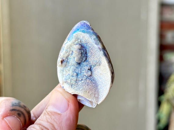 Angel Aura Quartz Seashell, 27g, Opal Aura Druzy Shell, Angelic Guides, Peace & Relaxation R715
