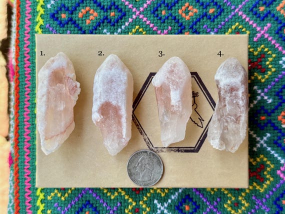 Pink Dreamsicle Lemurian Quartz, Choose ONE of Four, Dream Coat Lemurian, Minas Gerais, Brazil A352