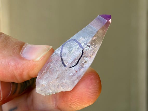 Vera Cruz Amethyst with Active Enhydro, 13g, New Find, Third Eye Chakra, Piedra Parada, Veracruz, Mexico B386