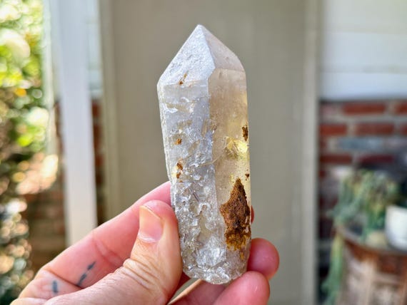 Russian Lemurian Quartz, Sacred Scribe with Rainbows, Isis Formation, 194g, Old Find, Ancient Wisdom, Yuzhnyi Quarry, Oblast, Russia A519