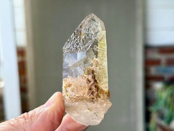 Golden Healer Starbrary Quartz, Glyphs & Etched Facets, 104g, Water Clear Quartz with Star Markings, Minas Gerais, Brazil A079