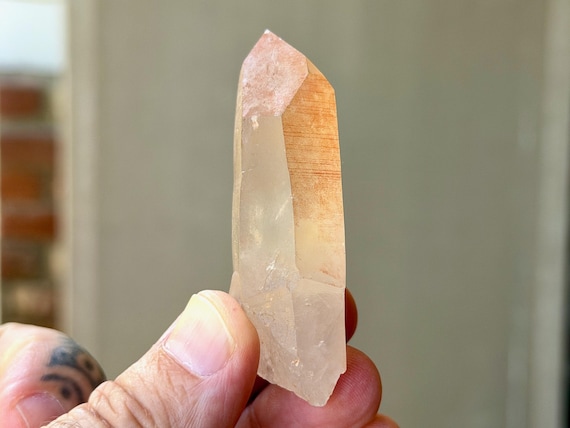Tangerine Lemurian Quartz, 59g, Semi-Polished, Zeca de Souza Mine, Minas Gerais, Brazil B586