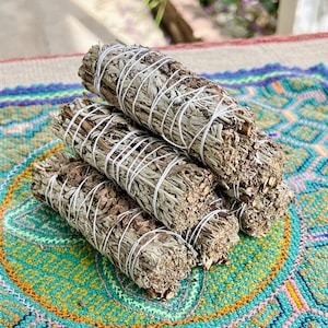 Lavender, Blue Sage and Yerba Santa Bundle, 4&quot; Size, ONE Smudge Stick for Cleansing and Protection, All Natural Incense, Ethically Harvested