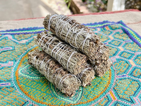 Lavender, Blue Sage and Yerba Santa Bundle, 4" Size, ONE Smudge Stick for Cleansing and Protection, All Natural Incense, Ethically Harvested