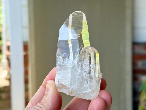 Peñas Blancas Lemurian Quartz, Mother & Child with Time Link, 144g, AAA Water Clear Lemurian, Boyaca, Colombia W098