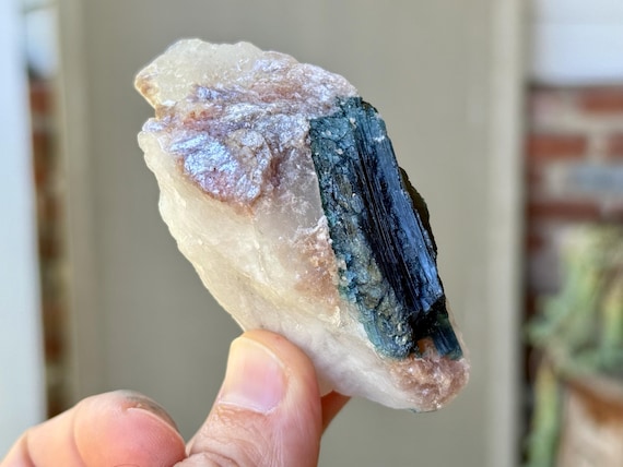 Unicorn Stone Quartz, Blue Tourmaline & Lepidolite, 120g, Channeling and Mediumship, Coronel Murta, Minas Gerais, Brazil A674