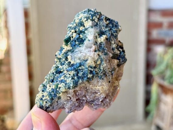 Unicorn Stone, Purple Lepidolite and Bicolor Blue & Green Tourmaline, 222g, São Jose do Safira, Minas Gerais, Brazil V361