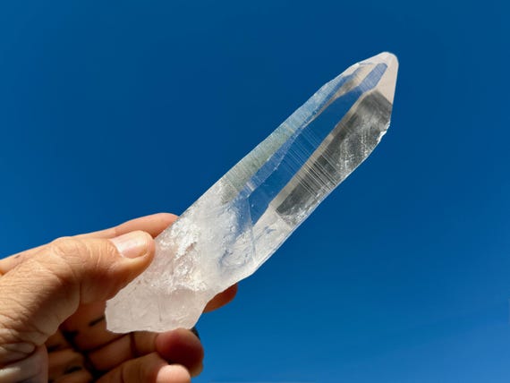Blue Needle Lemurian Quartz, AAA Water Clear, 189g, New Find, Bahia, Brazil B643