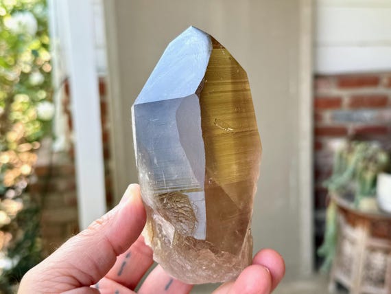 Smoky Lemurian Quartz with Rainbow, Semi-Polished, 622g, New Find, Bahia, Brazil V341