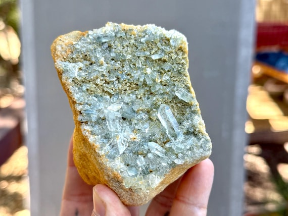 Himalayan Quartz with Green Chlorite, 450g, High Altitude Crystal, Heart Healing & Purification, India V733
