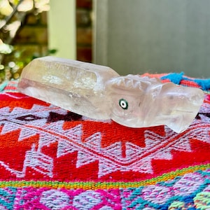 Andean Condor Crystal, Hand Carved from Native Quartz, Condor Totem Figurine, Handmade in Peru by Artist Ruben Layme