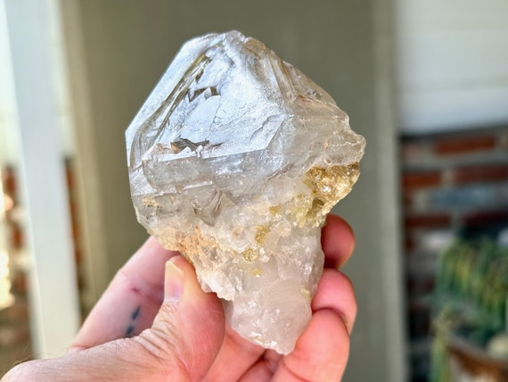 Elestial Quartz, Scepter Formation, 363g, Sky Deities, Chakra Connections, Aracuai, Minas Gerais, Brazil V048