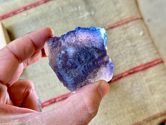 Blueberry Fluorite from Inner Mongolia, 198g, New Find, Highest Quality with Vibrant Indigo Blue Hues, Calming Energy W598