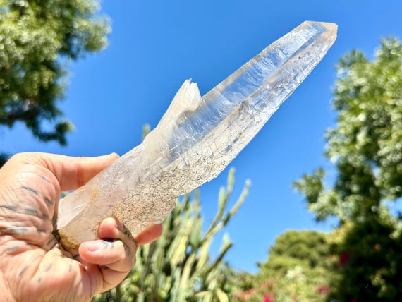 Laser Quartz with Black Rutile Inclusions, Water Clear, 788g, New Find, Highest Quality, Diamantina, Minas Gerais, Brazil W484