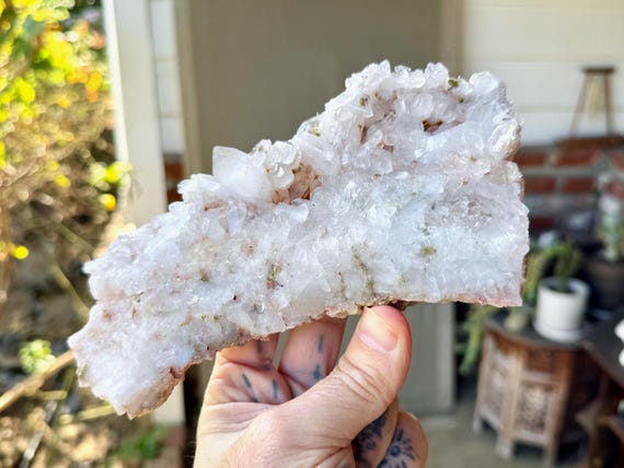 Quartz Cluster with Colorful Inclusions from Messina Copper Mine, 769g, Rare Old Stock, South Africa X122