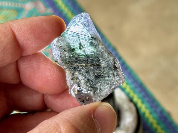 Clear Apatite with Green Actinolite Inclusions, 30g, Rare Find, Heart Chakra, Energy Balancing Crystal, Pakistan S530