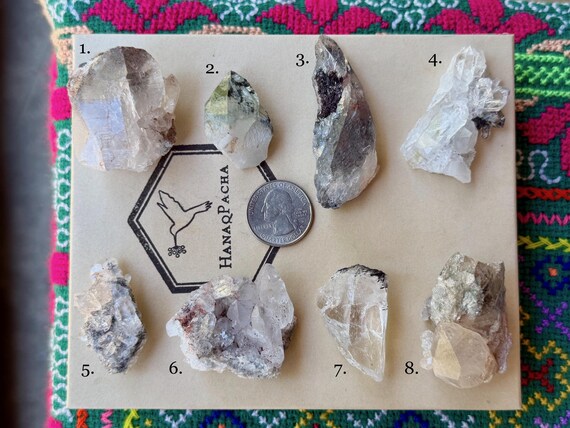 Himalayan Samadhi Quartz with Black Tourmaline, Choose ONE of Eight, High Altitude Crystals, India B080