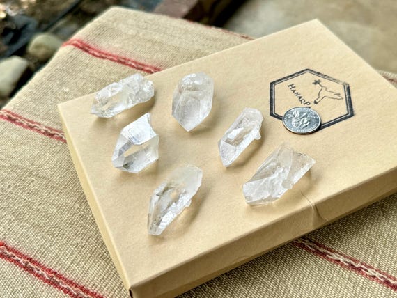 Starbrary Quartz Lot from Tomas Gonzaga Mine, 6 Pieces, Water Clear Crystals with Star Markings, Corinto, Minas Gerais, Brazil R667