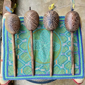 Shipibo Rattle, Traditional Shaman Rattle for Medicine Ceremony, Handmade in Pucallpa, Peru
