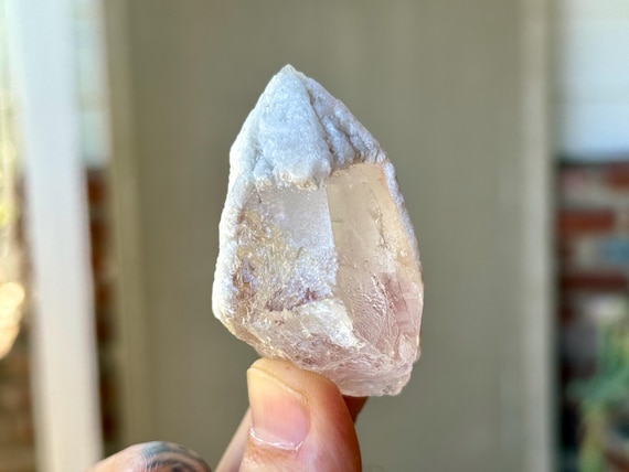 Pink Dreamsicle Lemurian Snow Quartz, 79g, Dream Coat Lemurian, Minas Gerais, Brazil A275