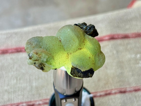 Prehnite Crystal with Green Epidote Inclusions, 101g, Natural Botryoidal Formation, Lucid Dreaming, Extraterrestrial Contact, Mali R655