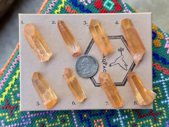 Tangerine Lemurian Quartz, Choose ONE of Eight, Sacral & Solar Plexus Chakra, Serra do Cabral, Minas Gerais, Brazil B007