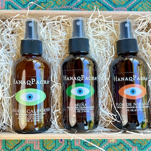 Energy Clearing Spray Gift Set, White Sage, Andean Mint & Orange Blossom Sprays, 100% Natural, Ethically and Sustainably Handcrafted