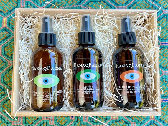Energy Clearing Spray Gift Set, White Sage, Andean Mint & Orange Blossom Sprays, 100% Natural, Ethically and Sustainably Handcrafted