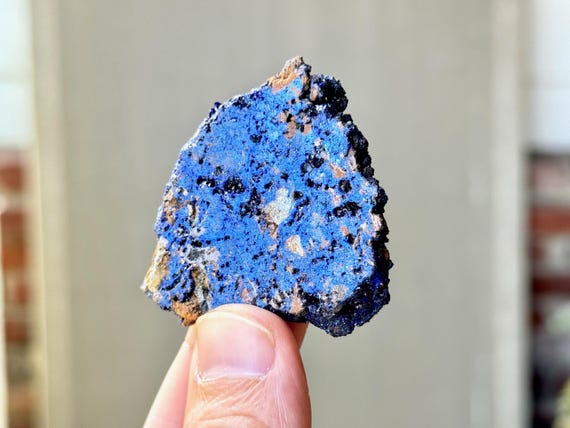 Azurite Crystal Slice, 33g, Natural Vibrant Blue Azurite Cross Section, Third Eye Chakra, Integrated Healing, Morocco R811