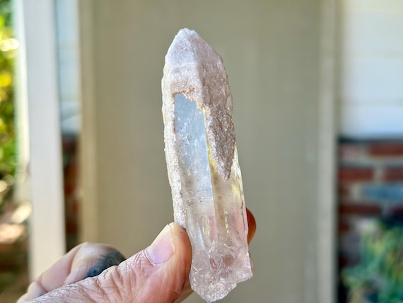 Dreamsicle Lemurian Snow Quartz, Frosty White Inclusions, 79g, Dream Coat Lemurian, Minas Gerais, Brazil A178
