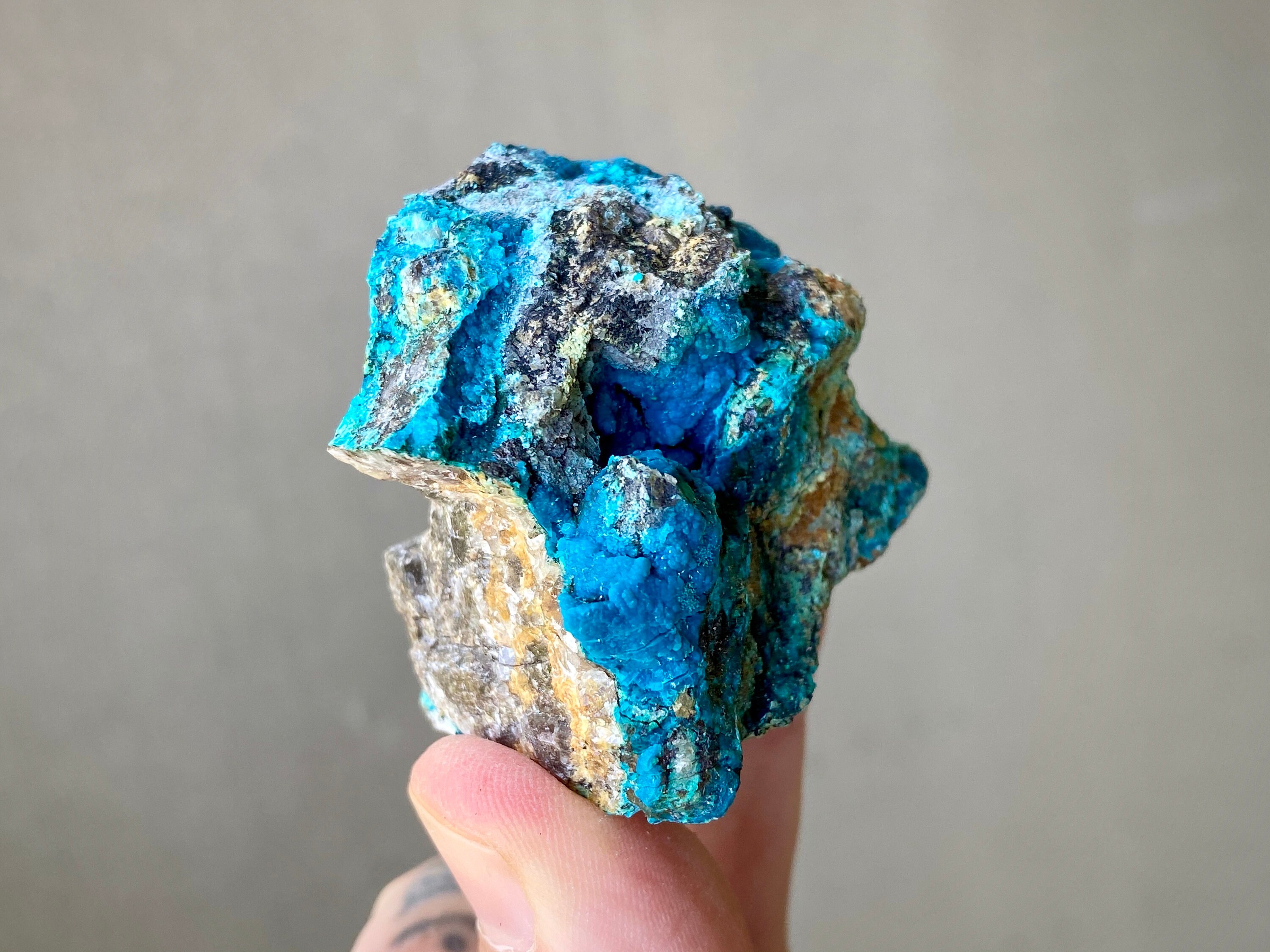 Chrysocolla on Quartz, Rare Find, Throat Chakra Crystal for Self