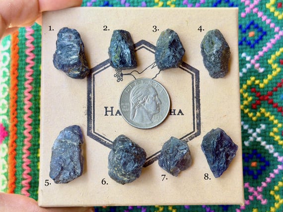 Iolite, Natural Raw & Unpolished, Choose ONE of Eight, Third Eye Chakra, Shamanic Journeying, Inner Vision, Madagascar A795