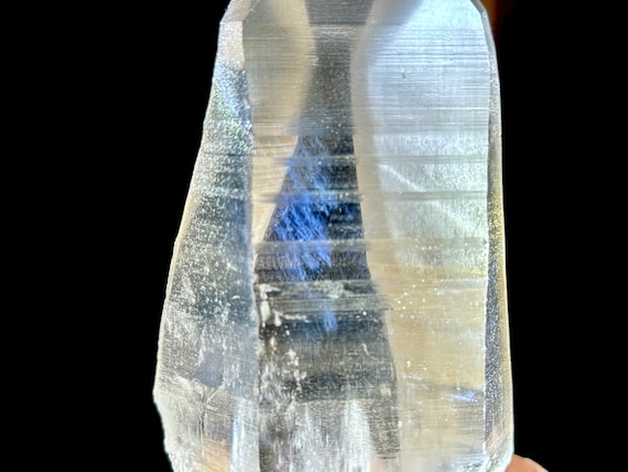 Golden Healer Lemurian Quartz, Dow Formation with Blue Needle Inclusions, 342g, New Find, Water Clear, Bahia, Brazil X938