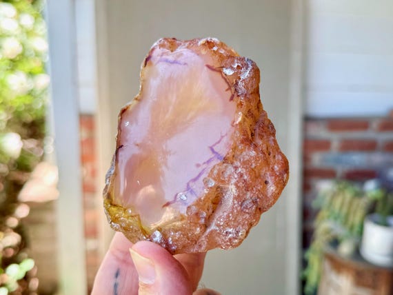 Enhydro Agate with Ancient Moving Water, 303g, Earth and Water Elements, Carnelian Agate for Empowerment & Creativity, Indonesia S688